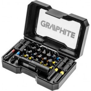 GRAPHITE Slag Bitset - IMPACT Bits - 23-Delig - Sterke Click Box - Slag Machines - Schroefbits - Boor Bits - Top Kwaliteit