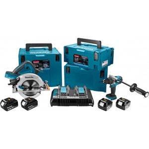 Makita DLX2106PMJ 18V Li-Ion klopboor-/schroefmachine (DHP481) & cirkelzaag (DHS710) combiset (4x 4.0Ah accu) in Mbox