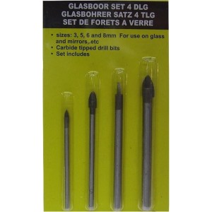 Glasboor set 4 delig boorset 3 5 6 en 8 mm glas