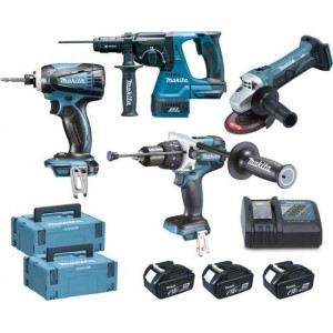 Makita DLX4033MJ1 18V Li-Ion accu 4 delige combiset (3x 4.0Ah accu) in Mbox