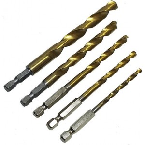 5 Delige boor bitboren titanium coating boren bit set 4 tot 10mm