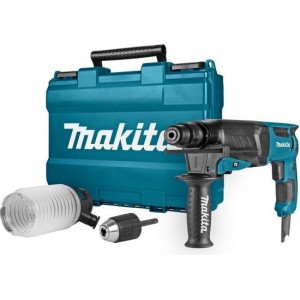 Makita HR2630X2 SDS-plus Combihamer incl. snelspanboorkop & stofafzuigset in koffer - 800W - 2,4J