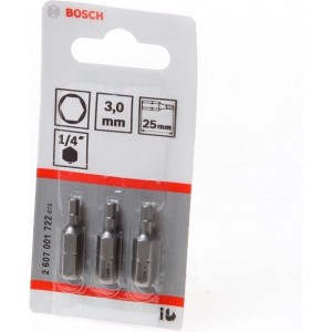 Bosch Bitskaart inbus 3mm blister van 3 bits