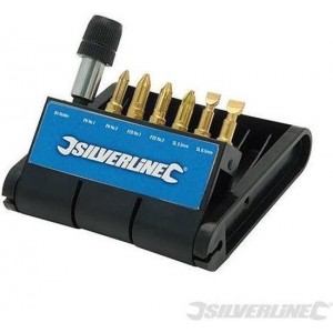 Silverline 7-delige diamant schroevendraaier bit houder set