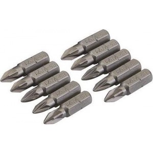 Silverline Cr-V PZ schroevendraaier bits, 10 Stuks PZ3