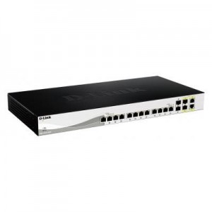 D-Link switch: 12x 10GBase-T, 2x SFP, 2x Combo SFP+, L2, 44 x 21 x 4.4 cm, 3.15 kg - Zwart
