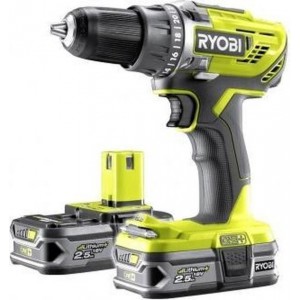 Ryobi 18 volt accuschroefmachine met 2 x 18 volt 2.5 ah accu