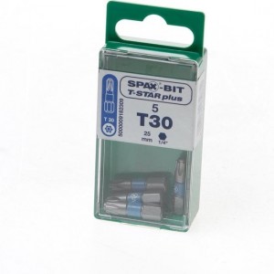 Spax bit T-star plus torx T30 blauw (5st)