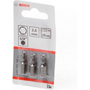 Bosch Bitskaart inbus 2.5mm blister van 3 bits