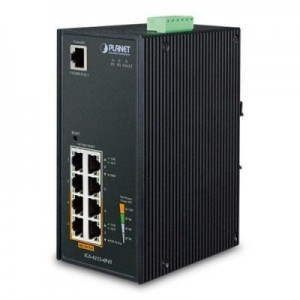 Planet switch: Industrial 4-Port 10/100/1000T 802.3at PoE + 4-Port 10/100/1000T Managed Switch - Zwart