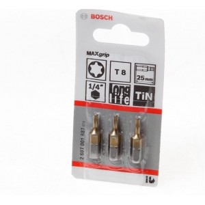 Bosch Bitskaart maxgrip tx8 blister van 3 bits