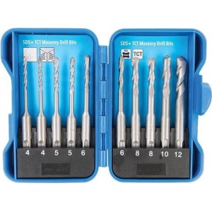 Silverline 10-delige SDS-plus TCT metselwerk boorbitset 4-12 mm, 10-delig