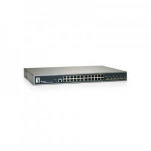 LevelOne switch: 26-Port L2 Managed Gigabit Ethernet PoE Switch, 802.3at PoE+, 24 PoE Outputs, 4 Ports SFP/RJ45 Combo, .....