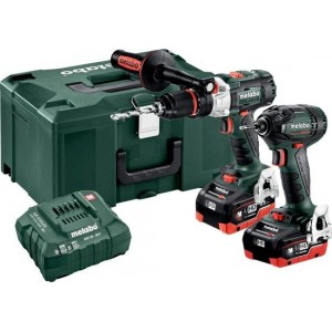 Metabo Combo Set 2.1.15 (2x 5.5Ah LiHD accu) SB 18 LTX BL I & SSD 18 LTX 200 BL in Metaloc III