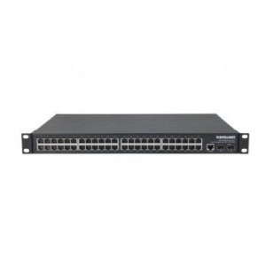 Intellinet switch: 48 x PoE, 2 x 10 GbE SFP+, 136 Gbps, VLAN, QoS - Zwart