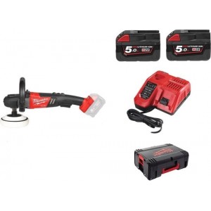 Milwaukee M18 FAP180-502X 18V Li-Ion accu Polijstmachine set (2x 5.0Ah accu) in HD Box - 180mm - variabel