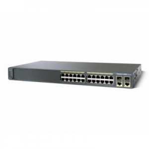 Cisco switch: Catalyst 24 Ethernet 10/100 ports and 2 dual-purpose uplinks (each dual-purpose uplink port has one .....