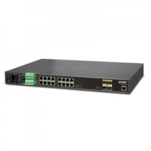 Planet switch: Industrial L2+ 16-Port 10/100/1000T + 4-Port 100/1000X SFP Managed Ethernet Switch - Zwart