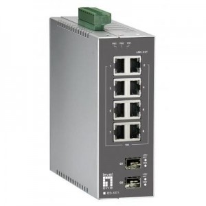 LevelOne switch: 10-Port Industrial L2 Managed Fast Ethernet Switch, DIN-Rail, 2 Ports Gigabit SFP - Zwart