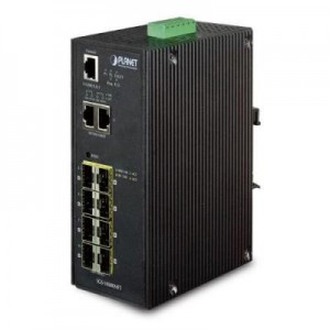 Planet switch: Industrial 8 100/1000X SFP & 2-Port 10/100/1000T Managed Switch - Zwart