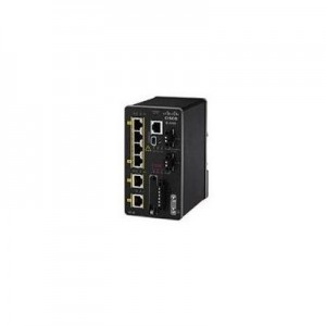 Cisco switch: 4x RJ45 Ports, 2x SFP, mini-USB, RS-232, EtherNet/IP, PROFINET, LAN Base - Zwart