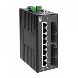 LevelOne switch: 18-Port Industrial L2 Managed Fast Ethernet Switch, DIN-Rail, 2 Ports Gigabit - Zwart