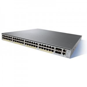 Cisco switch: Catalyst 48x 10/100/1000(RJ45)+4x10GbE(SFP+), L2/L3, 1RU, Ent Ser IOS, AC p/s, 1000 MHz, 1024 MB - Grijs