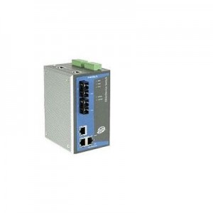 Moxa switch: Managed Ethernet switch with 3x 10/100BaseT(X) ports, 2x 100BaseFX multi-mode ports ST, -40 - 75°C