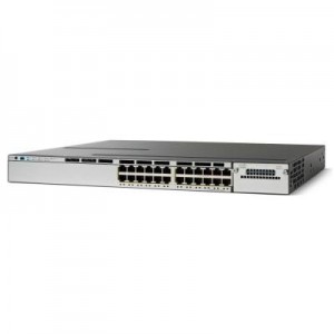 Cisco switch: Catalyst Switch/Cat 3750X 24Port UPOE IP Services - Zwart, Zilver