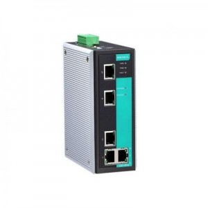 Moxa switch: Managed, Ethernet x 5, 2 K MAC Table, PROFINET enabled - Zwart