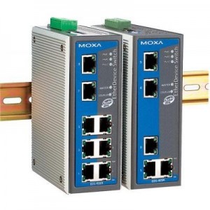 Moxa switch: 5x RJ45 10/100BaseT(X), Managed, EtherNet/IP, IP30, -40 - 75°C - Grijs