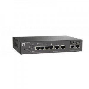 LevelOne switch: 8-Port Industrial L2 Managed Fast Ethernet PoE Switch, 802.3at PoE+, 4 PoE Outputs, 2 Ports Gigabit .....