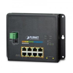 Planet switch: Industrial L2+ 8-Port 10/100/1000T 802.3at PoE + 2-Port 100/1000X SFP Wall-mount Managed Switch - Zwart