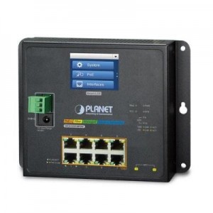 Planet switch: Industrial L2+ 8-Port 10/100/1000T 802.3at PoE + 2-Port 100/1000X SFP Wall-mount Managed Switch with LCD .....