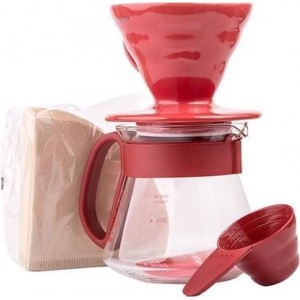 Hario V60 Dripper Set 01 Keramiek - Rood