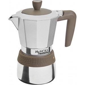 Pedrini MyMoka induction, percolator voor heerlijke italiaanse koffie, 3 kops - moka, koffieapparaat, koffiemaker