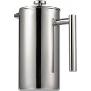 4cookz® gepolijst RVS cafetiere 0,8 liter - dubbelwandig