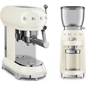 Smeg Koffieapparatuur Duo Crème - Espressomachine + Bonenmaler