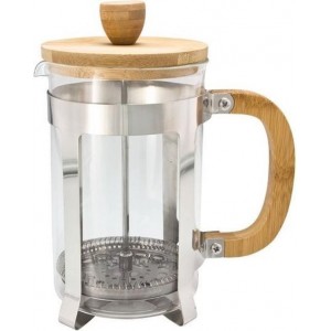 Koffiemaker, Glas Rvs Met Bamboe Deksel | Cafetiere | Koffie zetten