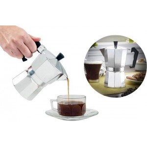 Percolator 3 Kops - Mokkapot Coffee Espresso Maker - Italiaanse Koffiepot Moka Express Pot - 150ml - Zilver Kleurig