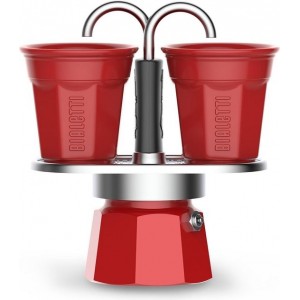 Bialetti Mini Express Rood met 2 kopjes - 2-kops