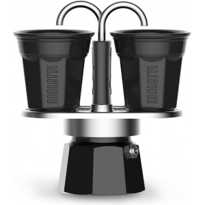 Bialetti Mini Express Zwart met 2 espresso kopjes - 2-kops