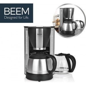 BEEM FILTER COFFEE MACHINE DUO Koffiezetapparaat, voor filterkoffie – koffieapparaat inclusief twee koffiekannen, glas en rvs