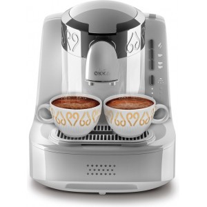 Arzum OKKA Turkish Coffee Machine| OK002WHITE| White - Chrome |Turks Koffizetapparat - Wit & Zilver - Full Automatic | 2 kopjes