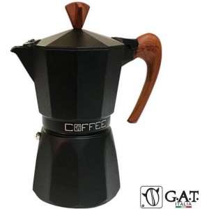 G.A.T. Italia Fashion Wood Zwart Percolator 6 kops - 300ml - Made in Italy