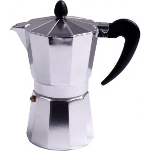 Percolator/espresso apparaat zilver voor 6 kopjes - Koffiezetapparaat - Koffiepercolator - Imperial Kitchen cafetiere aluminium