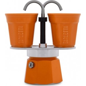 Bialetti Mini Express Oranje met 2 kopjes - 2-kops