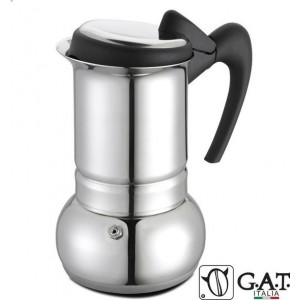 G.A.T. Italia Thema Inductie Moka Percolator RVS 4 kops - 200ml - Made in Italy