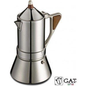 G.A.T. Italia Regina Percolator RVS 4 kops - ook voor Inductie