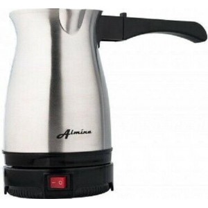 Almina Electric Cezve Koffiezetapparaat Espressomachine Mokka 800 Watt Zilver